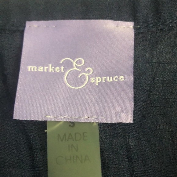 Market & Spruce Dark Blue Roll Tab Tunic Top Small - Picture 7 of 11